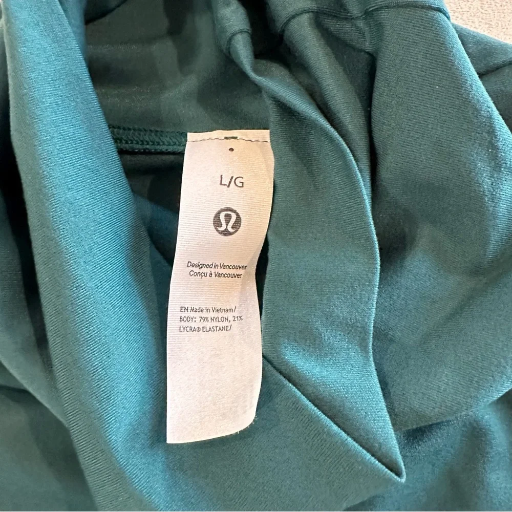 Lululemon Teal Turtleneck Seriously Soft Nulu Long Sleeve Bodysuit Womens Size L
